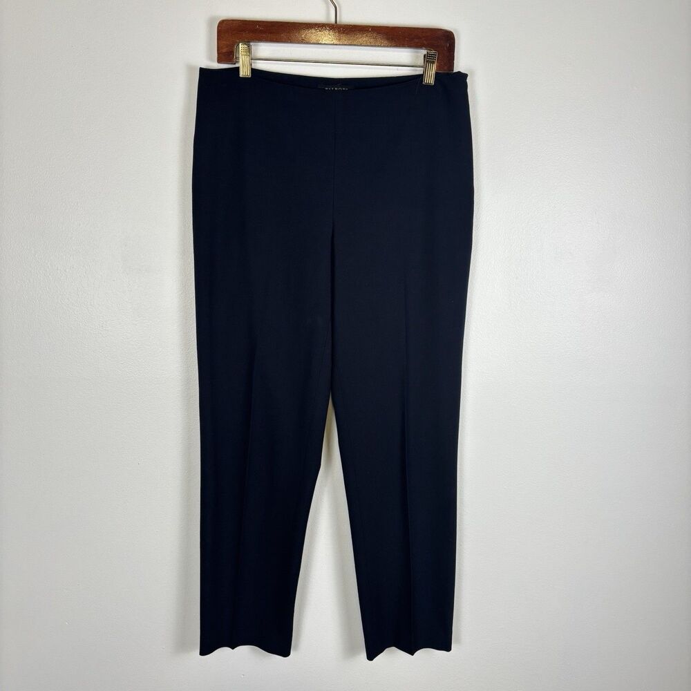 Talbots Womens Navy Blue Classic Side Zip Trousers Pants Size 8